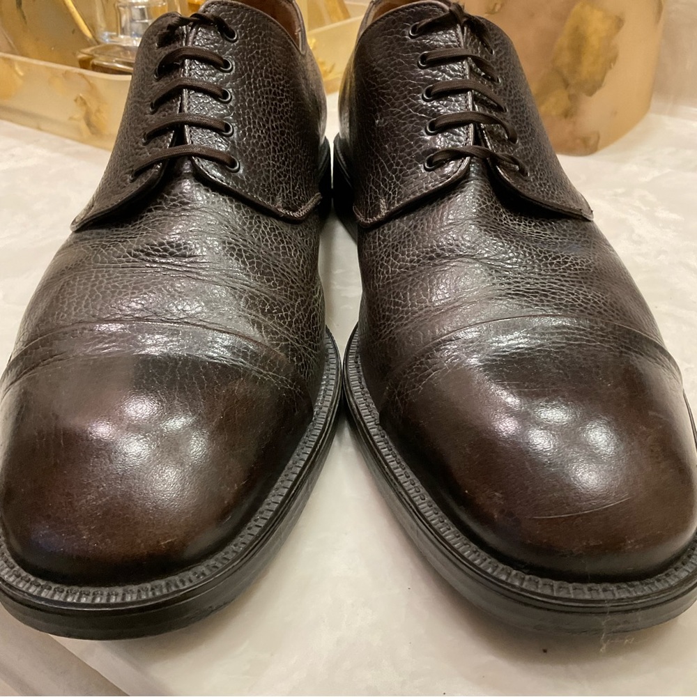 Ferragamo Studio Oxford Cap Toe, Brown, Lace-up Leather, Size 12 D. Excellent! - Picture 4 of 16